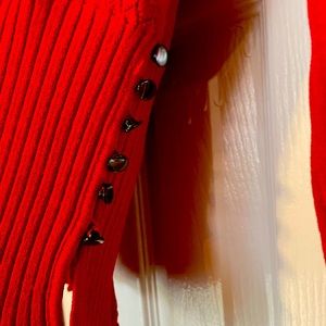 First pic is a red long sleeve fitted shirt by S 48 size medium